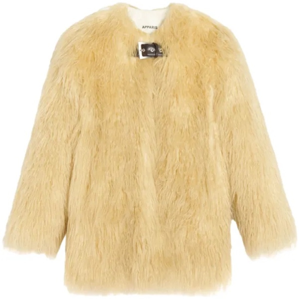 Apparis Petra buckle-fastening faux-fur coat
